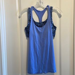 Lululemon support tank Blue/black size 6